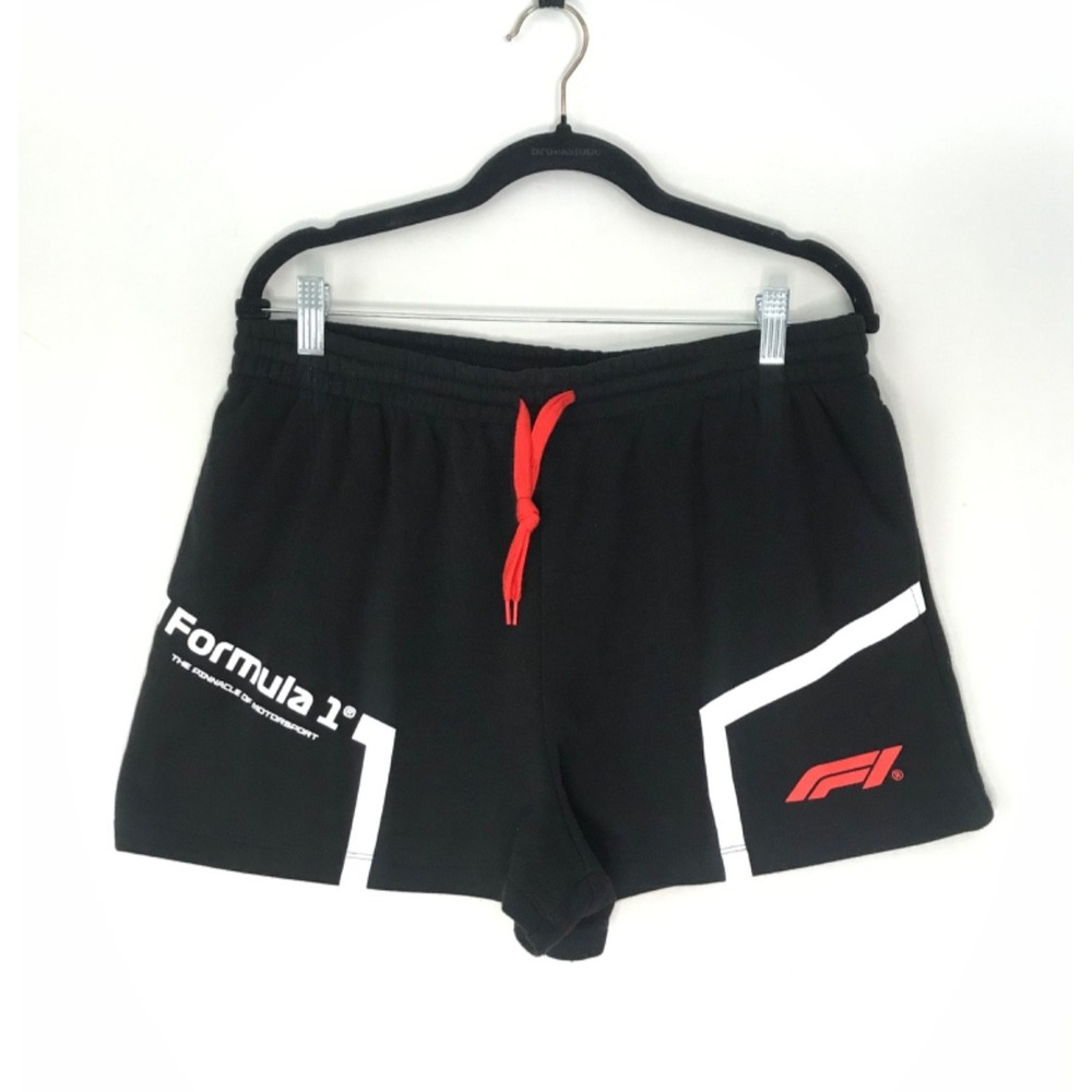 Formula 1 Shorts Womens Unisex Black F1 Racing Hybrid Apparel Red Drawstring- XL